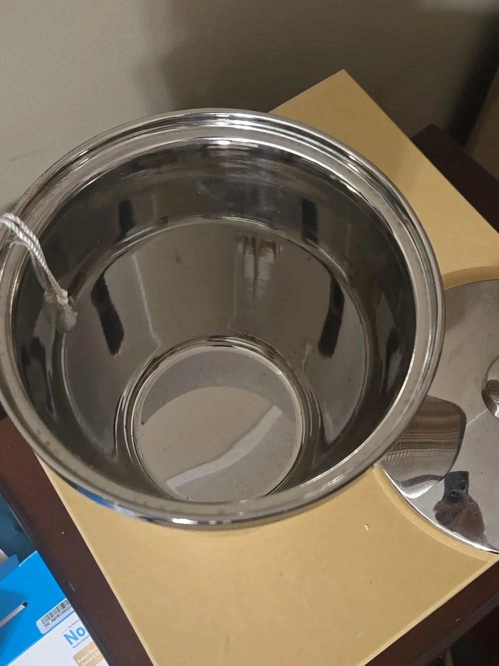 Tommy Bahama Silver Ribbed Ice Bucket with Black Rim
